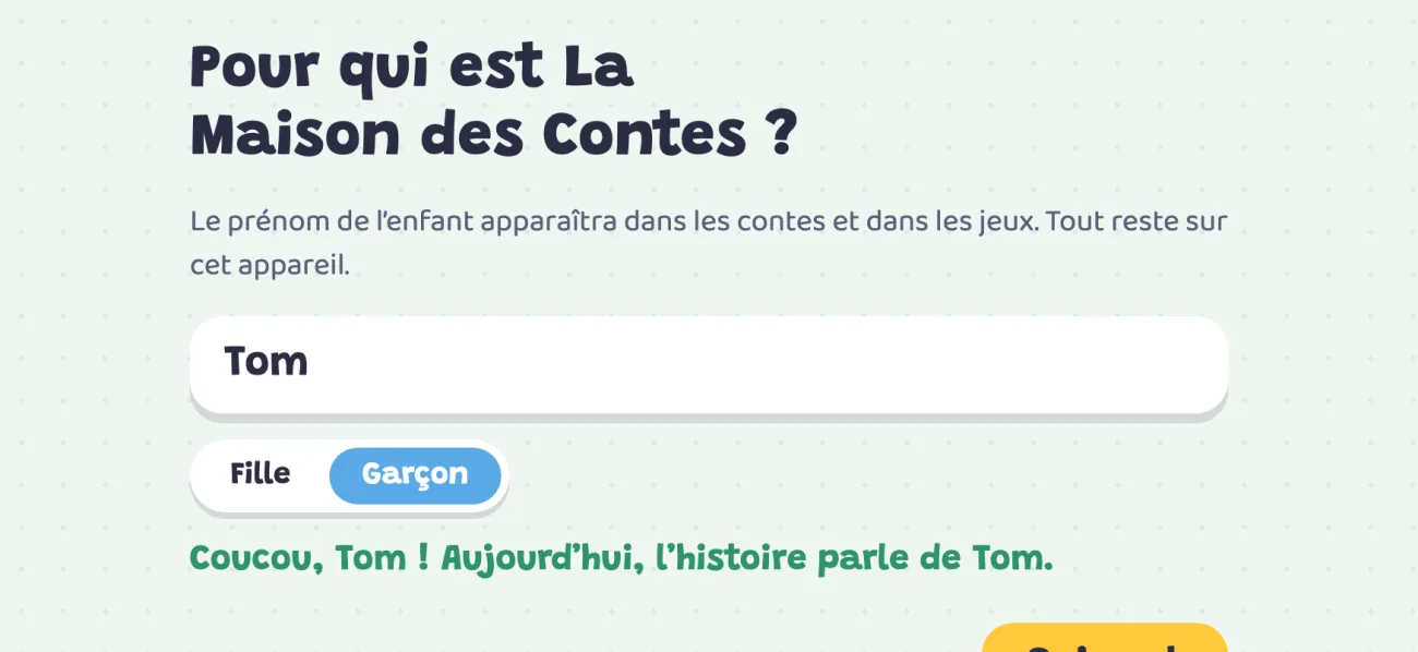 Premier lancement : le prénom de l'enfant, garçon ou fille